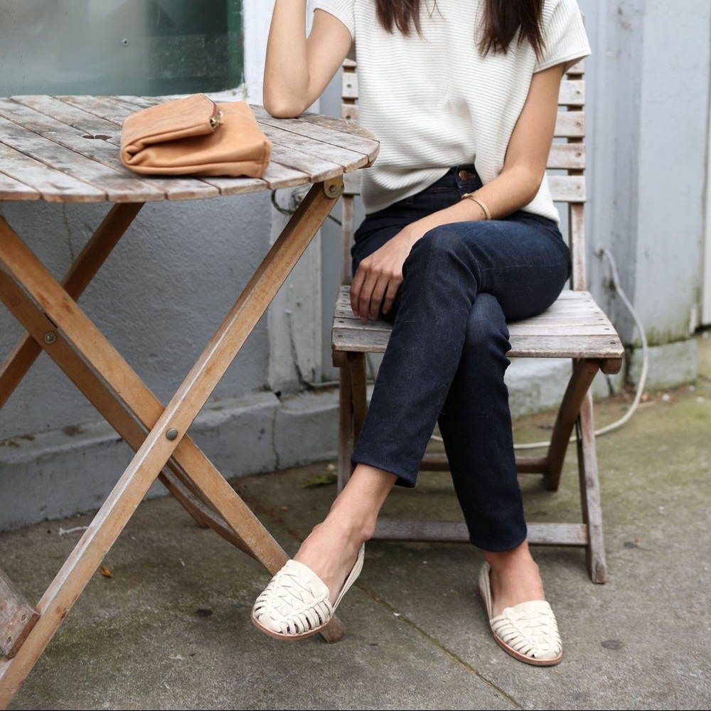 Cute! White leather Huarache sandals!